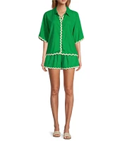 Sugarlips Coordinating Rick Rack Trim Draw String Shorts