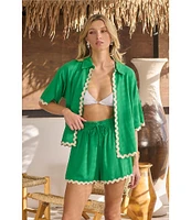Sugarlips Coordinating Rick Rack Trim Draw String Shorts