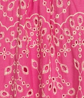 Sugarlips Rosie Eyelet Floral Split V-Neck Short Sleeve Mini A-Line Dress