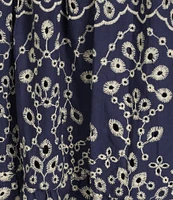 Sugarlips Rosie Eyelet Floral Split V-Neck Short Sleeve Mini A-Line Dress
