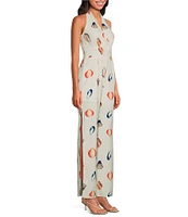 Sugarlips Shell Magic Moment Wide Leg Sleeveless Halter Jumpsuit