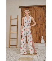 Sugarlips Shell Magic Moment Wide Leg Sleeveless Halter Jumpsuit