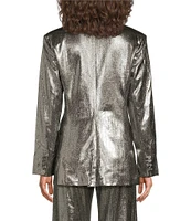 Sugarlips Shimmer Metallic Single Button Notch Lapel Long Sleeve Coordinating Blazer