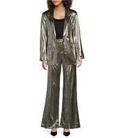 Sugarlips Shimmer Metallic Single Button Notch Lapel Long Sleeve Coordinating Blazer