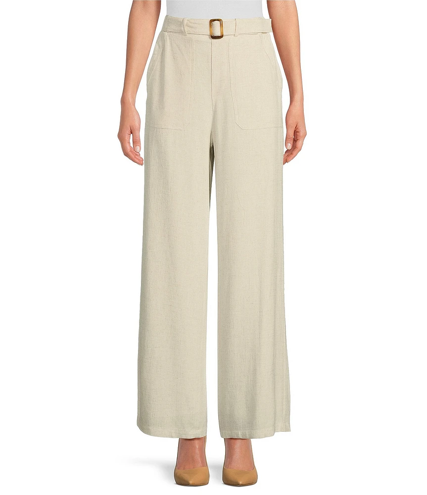 Sugarlips Step Up Linen High Rise Wide Leg Pant