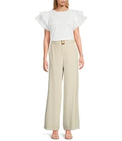 Sugarlips Step Up Linen High Rise Wide Leg Pant