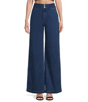 Sugarlips Stretch Denim High Waisted Wide Leg Pants