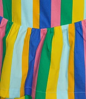 Sugarlips Stripe Print High Waisted Tiered Maxi Skirt