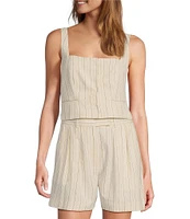 Suri Pin Stripe Square Neck Sleeveless Vest