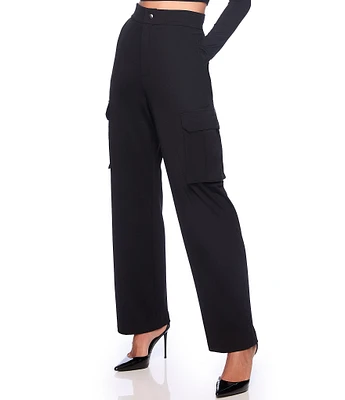 Susana Monaco Cargo High Rise Wide Leg Cargo Pants