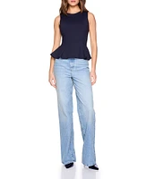 Susana Monaco Knit Crew Neck Sleeveless Trumpet Top