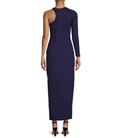 Susana Monaco One-Shoulder Long Sleeve Midi Dress