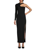 Susana Monaco One-Shoulder Long Sleeve Midi Dress