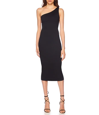 Susana Monaco One Shoulder Neck Sleeveless Bodycon Midi Dress