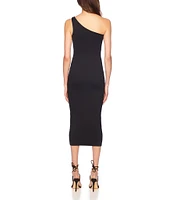 Susana Monaco One Shoulder Neck Sleeveless Bodycon Midi Dress