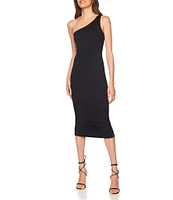 Susana Monaco One Shoulder Neck Sleeveless Bodycon Midi Dress