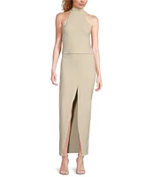 Susana Monaco Open Front Bodycon Pull-On Maxi Skirt