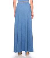 Susana Monaco Side Slit High Rise Coordinating Denim Maxi Skirt