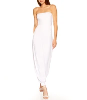 Susana Monaco Signature Stretch Knit Strapless Cuffed Ankle Jumpsuit