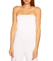 Susana Monaco Signature Stretch Knit Strapless Cuffed Ankle Jumpsuit