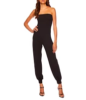 Susana Monaco Signature Stretch Knit Strapless Cuffed Ankle Jumpsuit