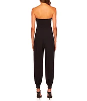 Susana Monaco Signature Stretch Knit Strapless Cuffed Ankle Jumpsuit