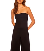 Susana Monaco Signature Stretch Strapless Flare Hem Cropped Jumpsuit