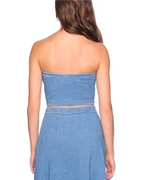 Susana Monaco Square Neck Sleeveless Cropped Coordinating Denim Tube Top