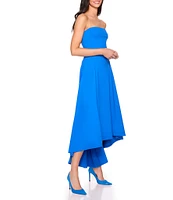 Susana Monaco Stretch Knit Strapless Neck High-Low Dress