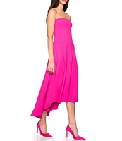 Susana Monaco Stretch Knit Strapless Neck High-Low Dress