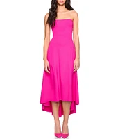 Susana Monaco Stretch Knit Strapless Neck High-Low Dress