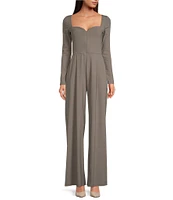 Susana Monaco Sweetheart Neck Long Sleeve Jumpsuit