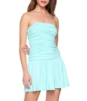 Susana Monaco Tube Ruched Pleated Fit & Flare Dress