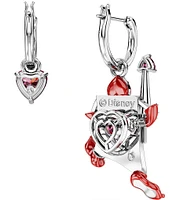 Swarovski Alice In Wonderland Playing Card Mismatch Crystal Drop Earrings