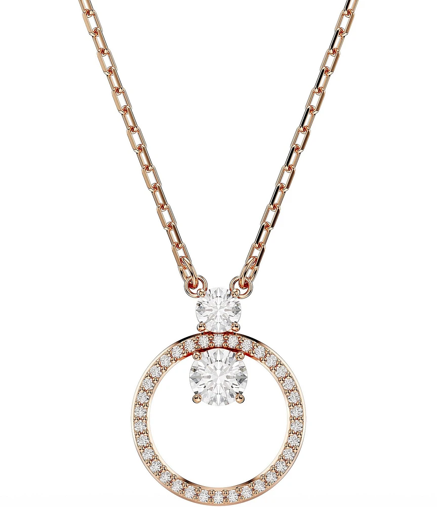 Swarovski Constella CZ Crystal Circle Short Pendant Necklace