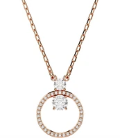 Swarovski Constella CZ Crystal Circle Short Pendant Necklace