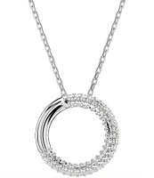 Swarovski Crystal Dextera Pave Open Circle Short Pendant Necklace