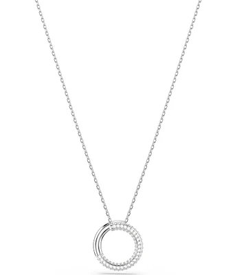 Swarovski Crystal Dextera Pave Open Circle Short Pendant Necklace