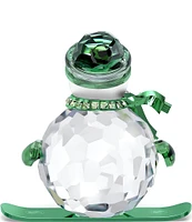 Swarovski Crystal Holiday Cheers Dulcis Snowman Figurine, Green