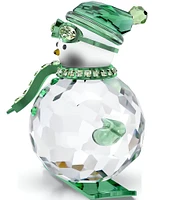 Swarovski Crystal Holiday Cheers Dulcis Snowman Figurine, Green