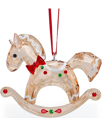 Swarovski Crystal Holiday Cheers Gingerbread Rocking Horse Ornament