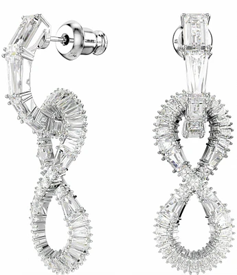 Swarovski Crystal Hyperbola Infinity Silver Drop Earrings