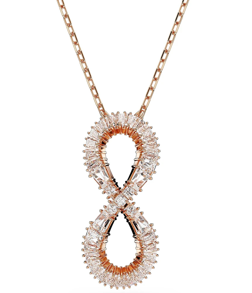 Swarovski Hyperbola Infinity Rose Gold Crystal Short Pendant Necklace