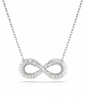 Swarovski Hyperbola Crystal Infinity Silver Short Pendant Necklace