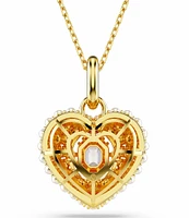 Swarovski Hyperbola Pearl Crystal Heart Pendant Necklace