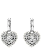 Swarovski Hyperbola Pearl Heart Crystal Drop Earrings