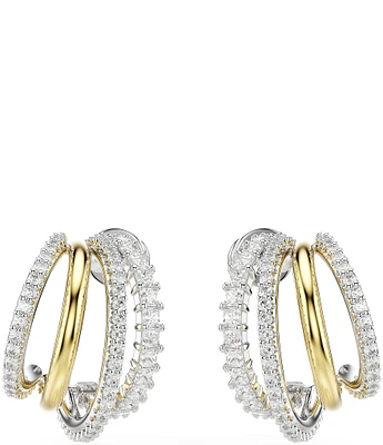 Swarovski Hyperbola Two Tone Crystal Hoop Earrings