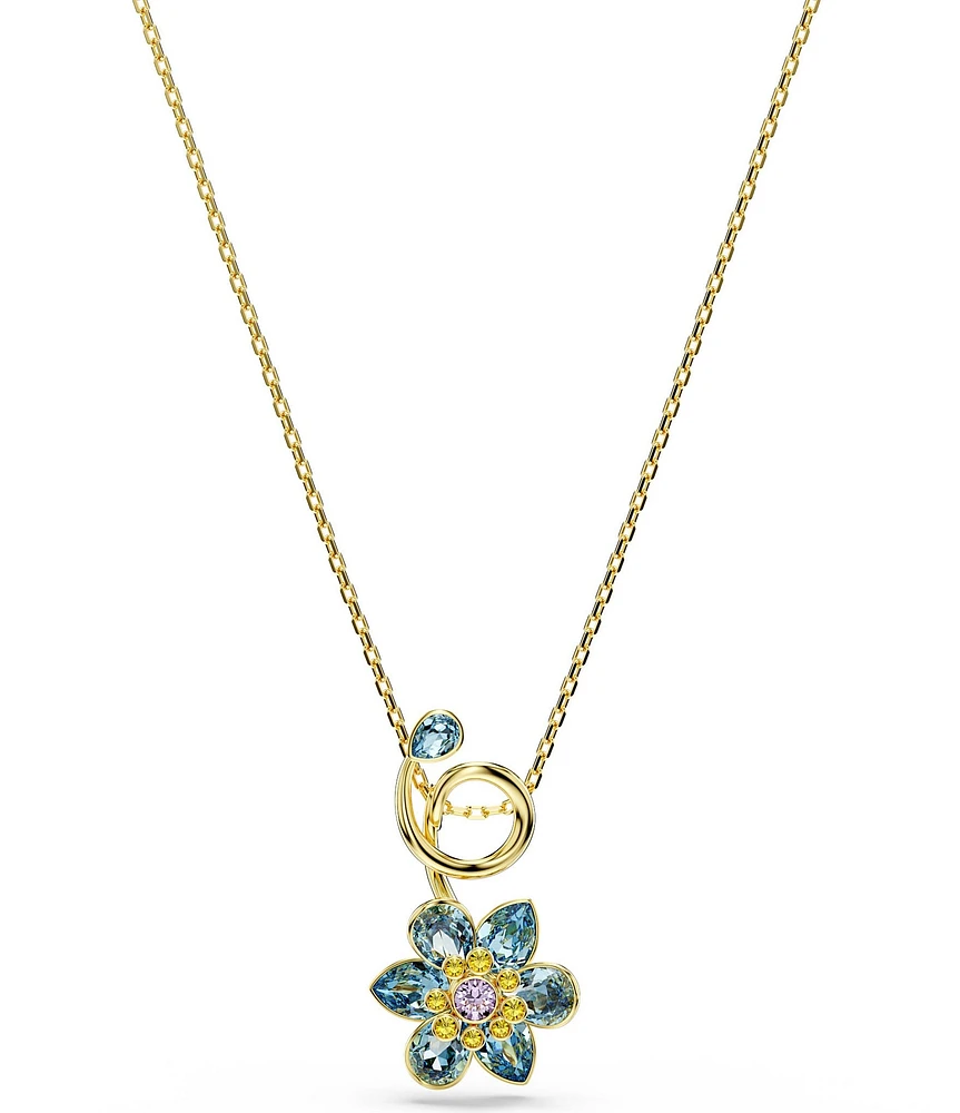 Swarovski Idyllia Blue Multi Flower Short Pendant Necklace