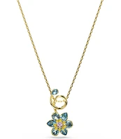 Swarovski Idyllia Blue Multi Flower Short Pendant Necklace