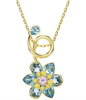 Swarovski Idyllia Blue Multi Flower Short Pendant Necklace